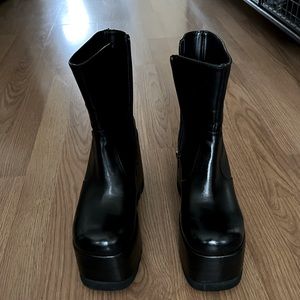 Black Goth Platform Boots by Current Mood 9M